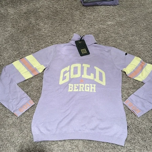 Goldbergh biscuit long sleeve knit ski sweater, sweet lilac size medium star